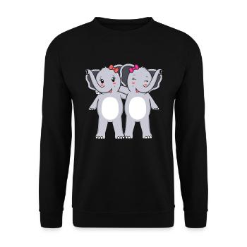 Elephanten Elefanten - Unisex Pullover - Schwarz - Vorne - Alina (178cm) & Michal (187cm)