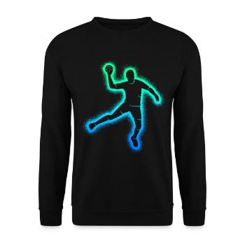 Handballspieler Handballer Kinder Handball Jungen - Unisex Pullover - Schwarz - Vorne - Alina (178cm) & Michal (187cm)