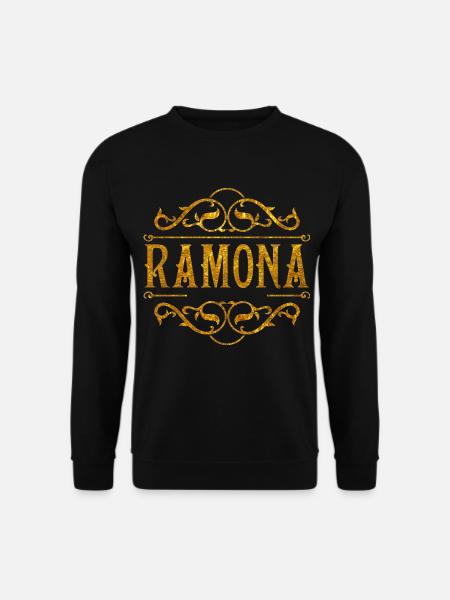 Ramona Goldene Ornamentenschrift - Unisex Pullover - Schwarz