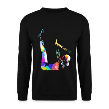 Geschmeidige Pilates Rumpfkraft - Unisex Pullover - Schwarz - Vorne - Alina (178cm) & Michal (187cm)