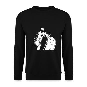 Donnernde Große Trommel Konzert - Unisex Pullover - Schwarz - Vorne - Alina (178cm) & Michal (187cm)