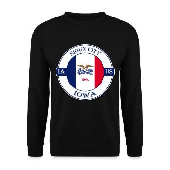 Sioux City Iowa Flagge USA Reise Souvenir Abzeichen - Unisex Pullover - Schwarz - Vorne - Alina (178cm) & Michal (187cm)
