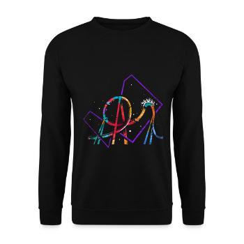 Rasanter Achterbahn Freizeitpark - Unisex Pullover - Schwarz - Vorne - Alina (178cm) & Michal (187cm)
