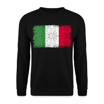 Italienische Flagge Italien Italienflagge - Unisex Pullover - Schwarz - Vorne - Alina (178cm) & Michal (187cm)