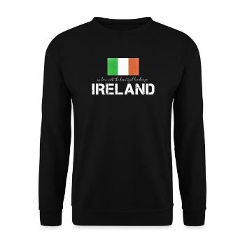 Ireland Irland irische Fahne - Unisex Pullover - Schwarz - Vorne - Alina (178cm) & Michal (187cm)