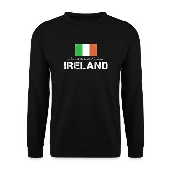 Ireland Irland irische Fahne - Unisex Pullover - Schwarz - Vorne - Alina (178cm) & Michal (187cm)