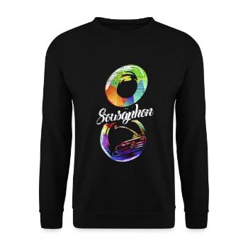 Druckvolles Sousaphon Blaskapelle - Unisex Pullover - Schwarz - Vorne - Alina (178cm) & Michal (187cm)