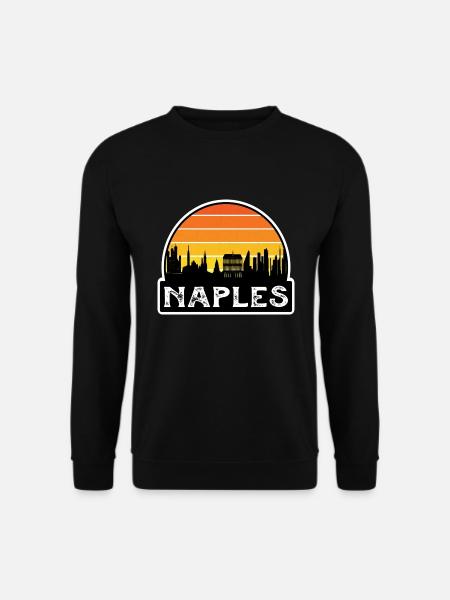 Neapel Italien Flagge Skyline Reisesouvenir - Unisex Pullover - Schwarz