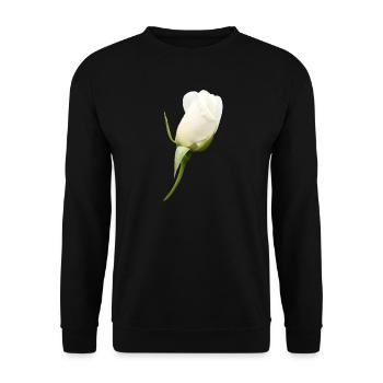 weiße Rose weiße Blume - Unisex Pullover - Schwarz - Vorne - Alina (178cm) & Michal (187cm)