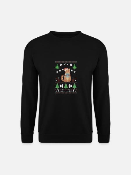 Katzen Ugly Christmas Geschenk - Unisex Pullover - Schwarz