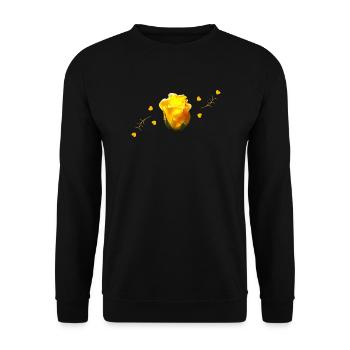rose yellow rose - Unisex Pullover - Schwarz - Vorne - Alina (178cm) & Michal (187cm)