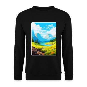 Pyrenäen-Nationalpark Frankreich Reiseplakat WPA - Unisex Pullover - Schwarz - Vorne - Alina (178cm) & Michal (187cm)