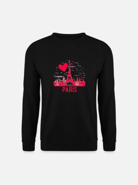 Ich mag das minimalistische Paris - Unisex Pullover - Schwarz