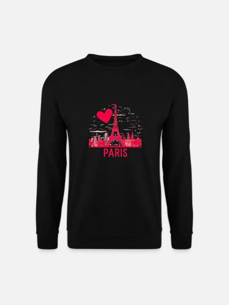 Ich mag das minimalistische Paris - Unisex Pullover - Schwarz