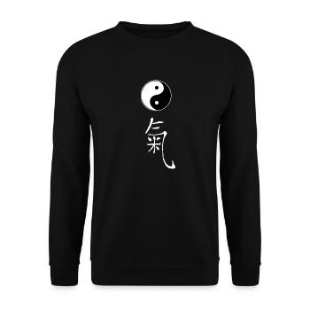 yin yang qi - Unisex Pullover - Schwarz - Vorne - Alina (178cm) & Michal (187cm)