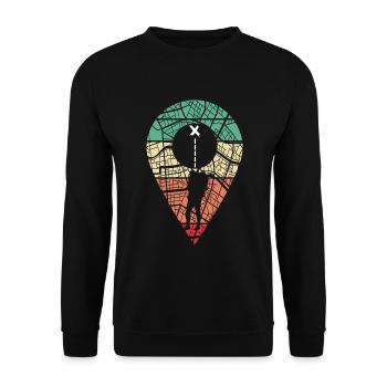 Schatzsuche GPS Schnitzeljagd Cacher Cache - Unisex Pullover - Schwarz - Vorne - Alina (178cm) & Michal (187cm)