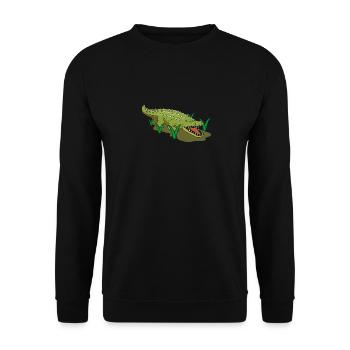 Krokodil - Unisex Pullover - Schwarz - Vorne - Alina (178cm) & Michal (187cm)