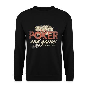 Poker Geschenkidee - Unisex Pullover - Schwarz - Vorne - Alina (178cm) & Michal (187cm)