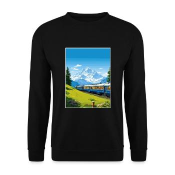 Orient Express Europa Deko Vintage Reiseposter - Unisex Pullover - Schwarz - Vorne - Alina (178cm) & Michal (187cm)