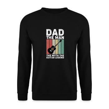 Dad The man The myth The guitar LEGEND - Unisex Pullover - Schwarz - Vorne - Alina (178cm) & Michal (187cm)