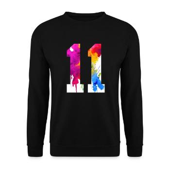 NUMBER 11 YEARS OLD 11TH BIRTHDAY - Unisex Sweatshirt - black - Front - Alina (178cm) & Michal (187cm)