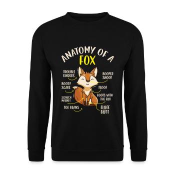Anatomie eines Fuchses Wildlife Tier Füchse Füchse - Unisex Pullover - Schwarz - Vorne - Alina (178cm) & Michal (187cm)