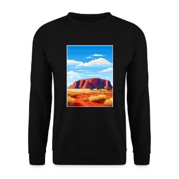 Uluru Kata Tjuta Nationalpark Australien Souvenir - Unisex Pullover - Schwarz - Vorne - Alina (178cm) & Michal (187cm)