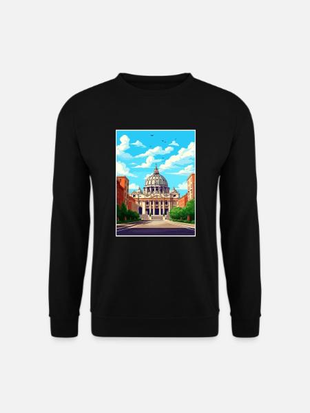 Vatikan Italien Dekoration Vintage Reiseposter WPA - Unisex Pullover - Schwarz