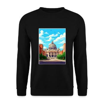 Vatikan Italien Dekoration Vintage Reiseposter WPA - Unisex Pullover - Schwarz - Vorne - Alina (178cm) & Michal (187cm)