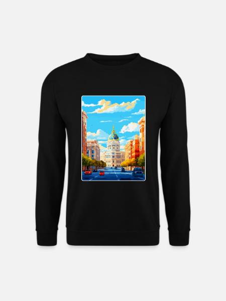 Madrid Spanien Vintage Reiseplakat WPA Souvenir - Unisex Pullover - Schwarz