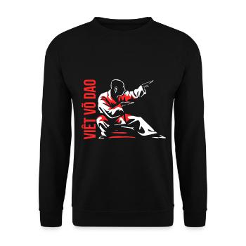 Dynamischer Vovinam Kampfsport - Unisex Pullover - Schwarz - Vorne - Alina (178cm) & Michal (187cm)