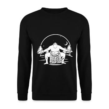 Kraftvoller Sumo Ringkampf Japan - Unisex Pullover - Schwarz - Vorne - Alina (178cm) & Michal (187cm)