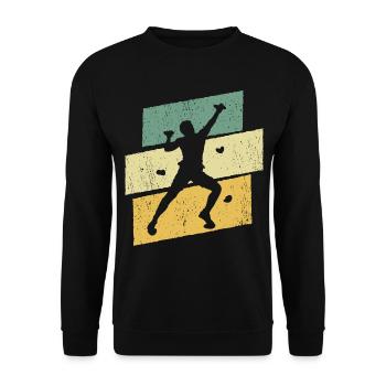 Bouldern Klettern Boulder Kletterer Bergsteiger - Unisex Pullover - Schwarz - Vorne - Alina (178cm) & Michal (187cm)