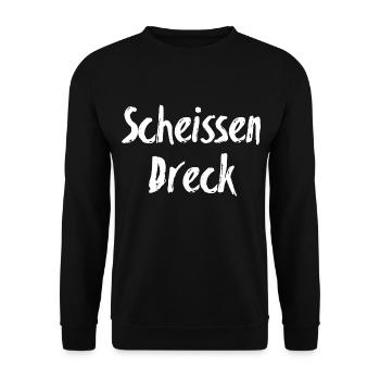 Scheissen Dreck Brush Script - Unisex Pullover - Schwarz - Vorne - Alina (178cm) & Michal (187cm)
