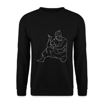 Flinker Kuntao Kampfkunstschule - Unisex Pullover - Schwarz - Vorne - Alina (178cm) & Michal (187cm)