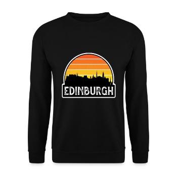 Edinburgh Schottland Flagge Skyline Reisesouvenir - Unisex Pullover - Schwarz - Vorne - Alina (178cm) & Michal (187cm)