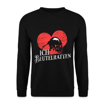 Nachtaktives Opossum Waldbewohner - Unisex Pullover - Schwarz - Vorne - Alina (178cm) & Michal (187cm)