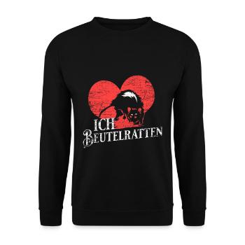 Nachtaktives Opossum Waldbewohner - Unisex Pullover - Schwarz - Vorne - Alina (178cm) & Michal (187cm)
