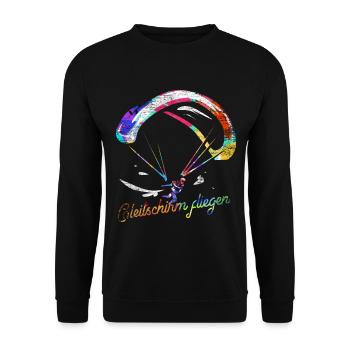 Schwindelfreier Gleitschirm Pilot - Unisex Pullover - Schwarz - Vorne - Alina (178cm) & Michal (187cm)