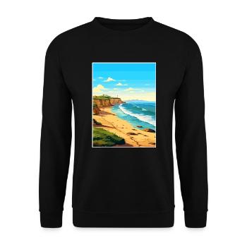 Valdes Halbinsel Argentinien Vintage Reiseposter - Unisex Pullover - Schwarz - Vorne - Alina (178cm) & Michal (187cm)