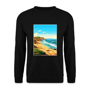 Valdes Halbinsel Argentinien Vintage Reiseposter - Unisex Pullover - Schwarz - Vorne - Alina (178cm) & Michal (187cm)