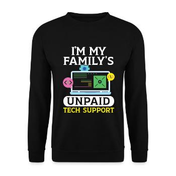 Bitte starten Sie Ihren Computer neu - Unisex Pullover - Schwarz - Vorne - Alina (178cm) & Michal (187cm)