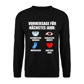 Werdender Vater - Unisex Pullover - Schwarz - Vorne - Alina (178cm) & Michal (187cm)