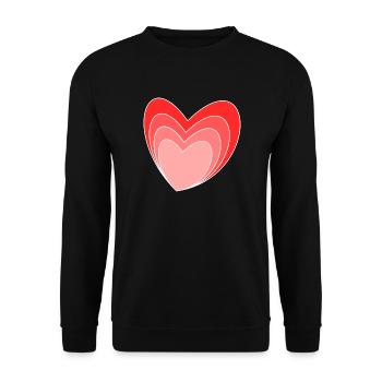 VALENTINSTAG. ICH LIEBE DICH. ICH LIEBE DICH. LIEBE. LIEBE - Unisex Pullover - Schwarz - Vorne - Alina (178cm) & Michal (187cm)