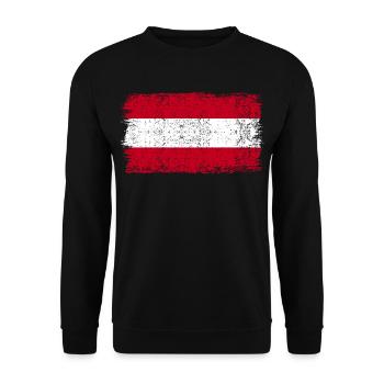Österreichische Flagge Österreich - Unisex Pullover - Schwarz - Vorne - Alina (178cm) & Michal (187cm)