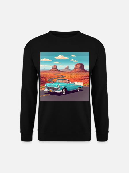 Autos im Monument Valley - Unisex Pullover - Schwarz