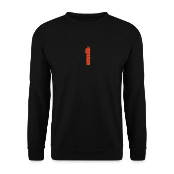 1. 1 JAHR. 1. JAHRESTAG. 1 JAHR GEBURTSTAG - Unisex Pullover - Schwarz - Vorne - Alina (178cm) & Michal (187cm)