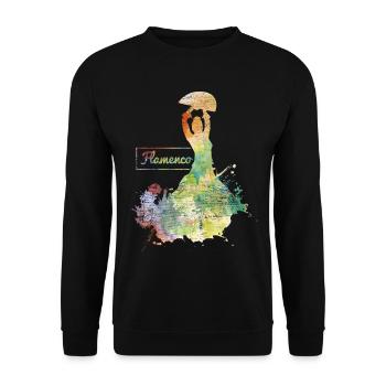 Feurige Flamencotänzerin Sevilla - Unisex Pullover - Schwarz - Vorne - Alina (178cm) & Michal (187cm)
