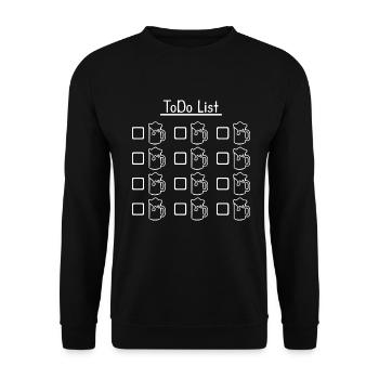 To Do Liste Bier - Unisex Pullover - Schwarz - Vorne - Alina (178cm) & Michal (187cm)