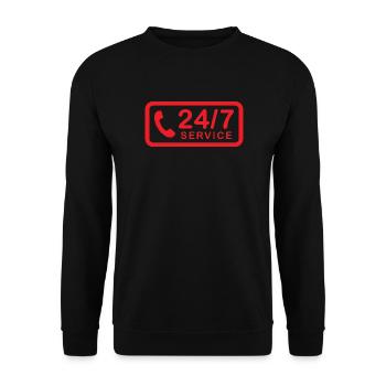 24/7 h Service - Unisex Sweatshirt - black - Front - Alina (178cm) & Michal (187cm)